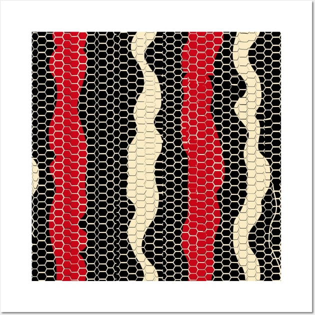 Red Cream & Black Snake Skin Wall Art by SnakeSkins